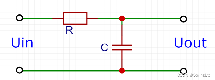 一阶RC低通滤波电路图